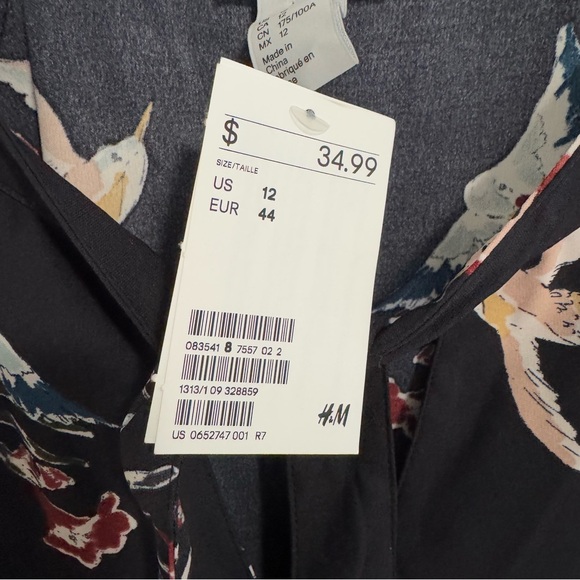 H&M NWT Bird Print Flowy Shift Dress - Picture 7 of 7
